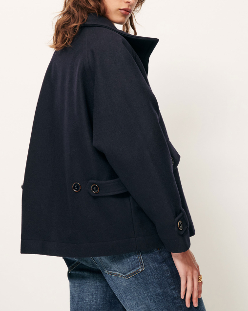 MANTEAU LEE WOOLY NAVY ~ SESSUN